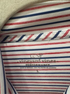 Vineyard Vines Kids Striped Performance Polo - White, Red & Navy
